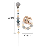 TYRY.HU Wooden Teether Baby Pram Chain Crochet Pacifier Baby Teething Toy Stroller Decor Silicone Baby Teether