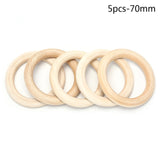 5/10/20/50pcs Natural Wood Teething Beads Wooden Ring Children Kids DIY Wooden Jewelry Making Crafts 10 Size